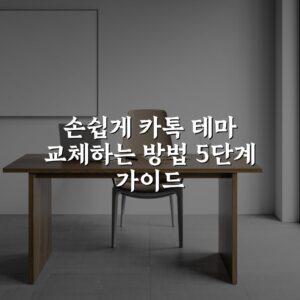 손쉽게 카톡 테마 교체하는 방법 5단계 가이드
