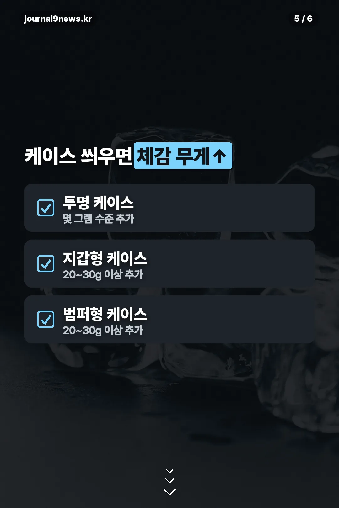 케이스 씌우면 체감 무게