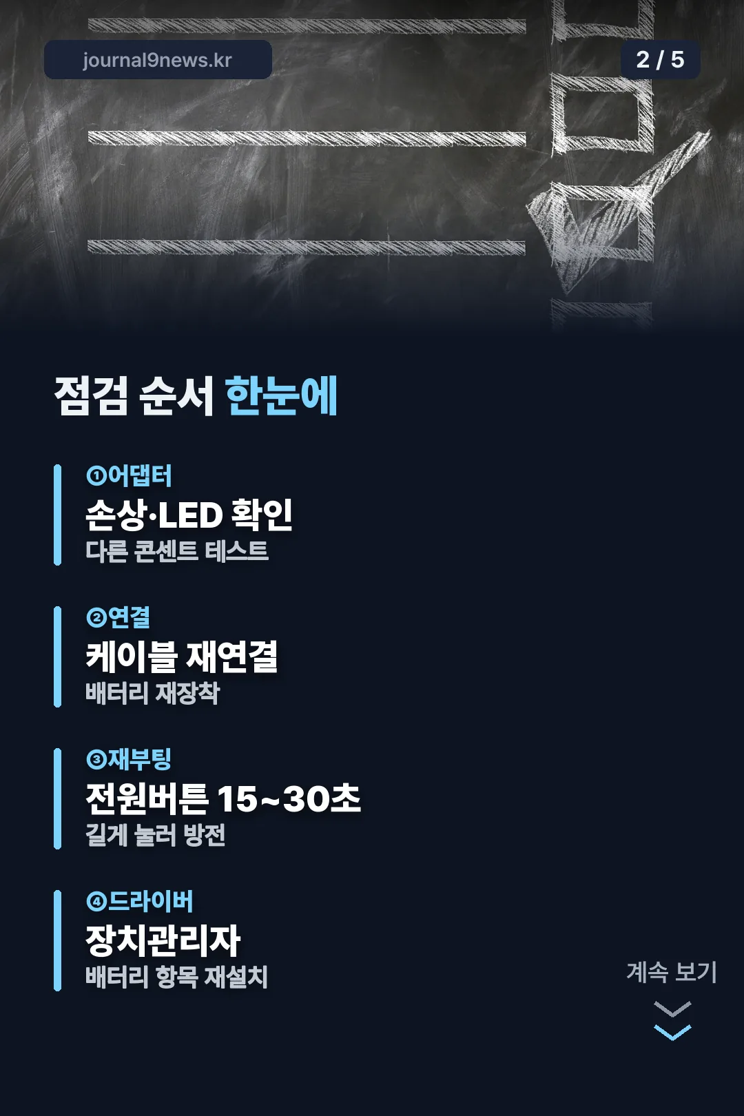 점검 순서 한눈에